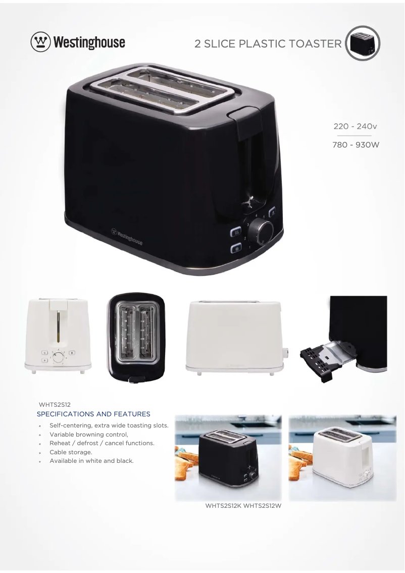 Imagen de la primera página del manual del dispositivo WHTS2S12W