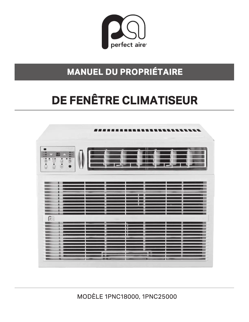 Page 1 de la notice Manuel utilisateur Perfect Aire 1PNC18000