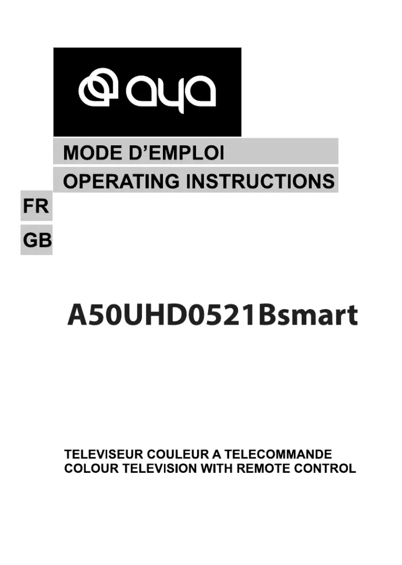 Page n°1 - Manuel utilisateur AYA A50UHD0521BSMART
