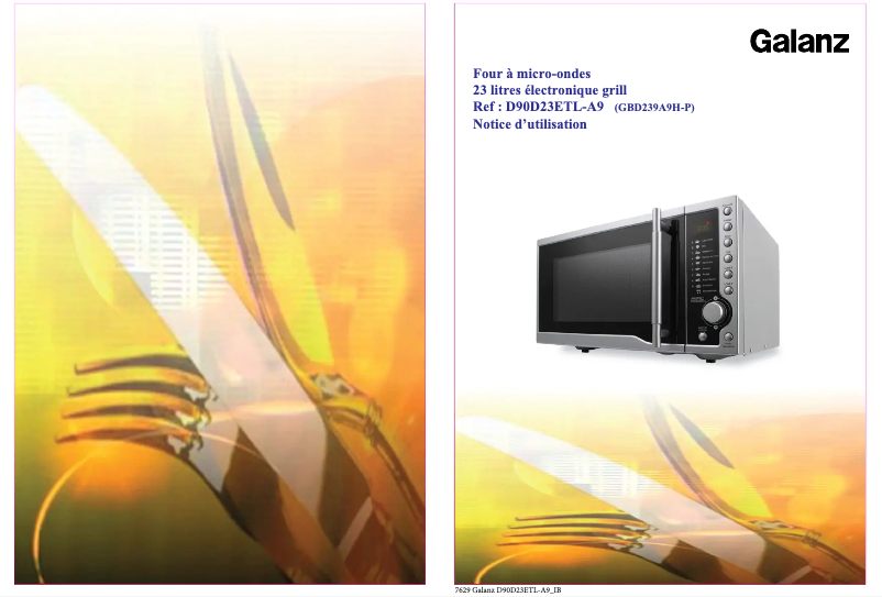 Image de la première page du manuel de l'appareil D90D23ETL-A9