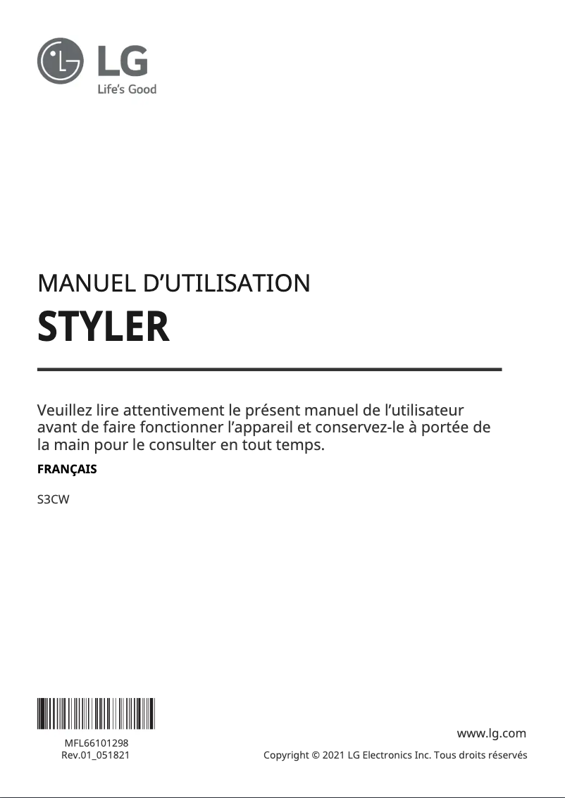 Image de la première page du manuel de l'appareil S3CW