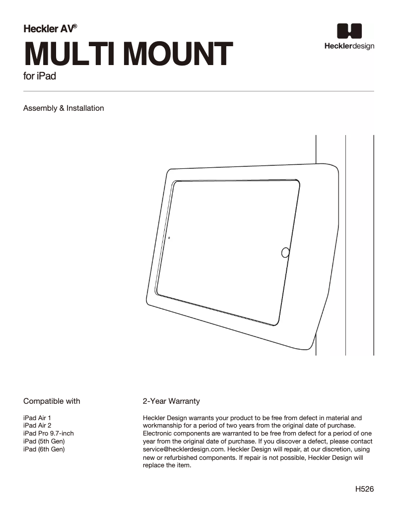 Page 1 de la notice Manuel utilisateur Heckler Design H526-GW