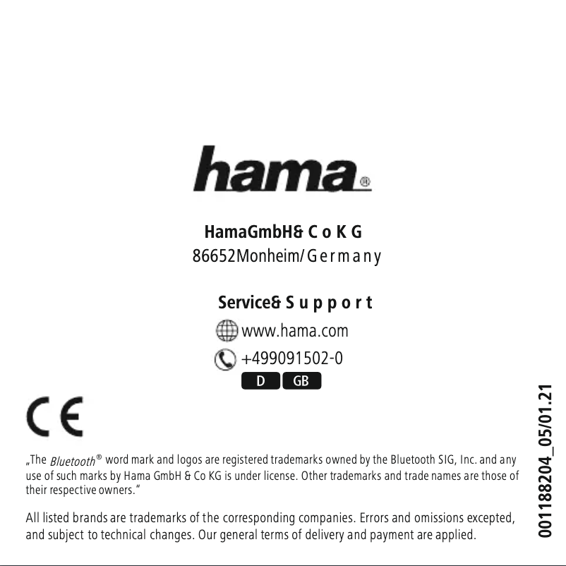 Page 1 de la notice Instructions de sécurité Hama Tube 2.0 00188205