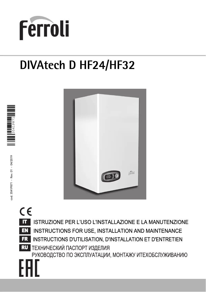 Page n°1 - Manuel utilisateur Ferroli Divatech D