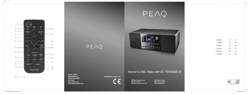 Page 1 de la notice Manuel utilisateur PEAQ PDR360BT-B