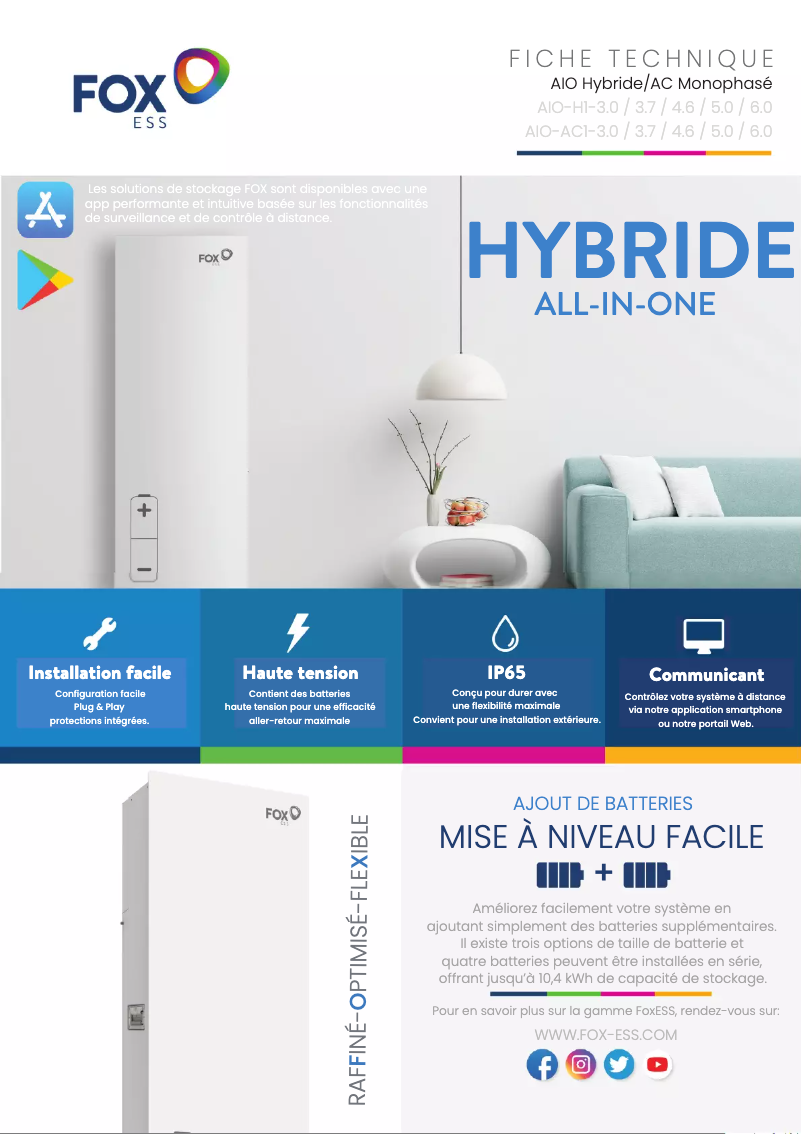 Page n°1 - Guide d'installation FOX ESS AIO-H1-3.0