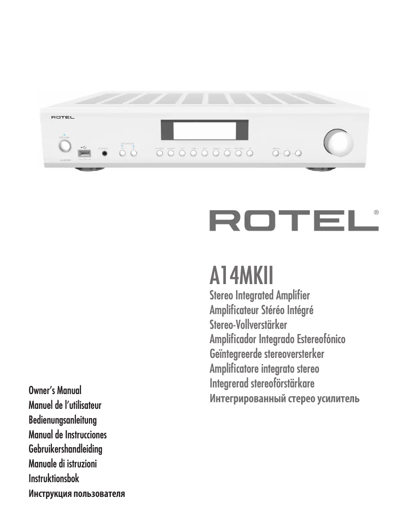 Page 1 de la notice Manuel utilisateur Rotel A14 MKII
