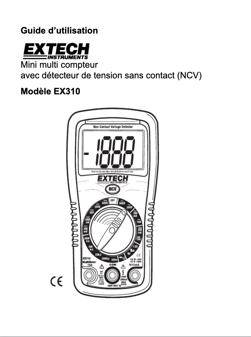 Imagen de la primera página del manual del dispositivo EX310