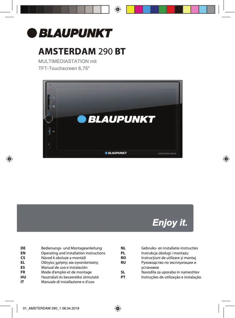 Page 1 de la notice Manuel utilisateur Blaupunkt Amsterdam 290 BT