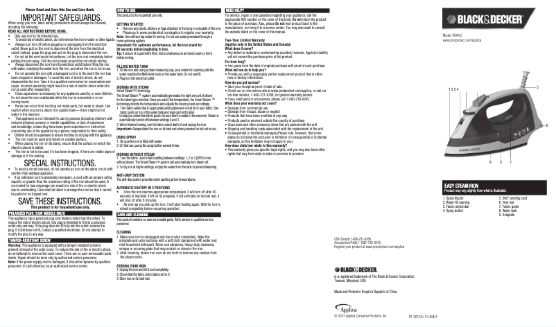 Page 1 de la notice Manuel utilisateur Black & Decker IR04VC