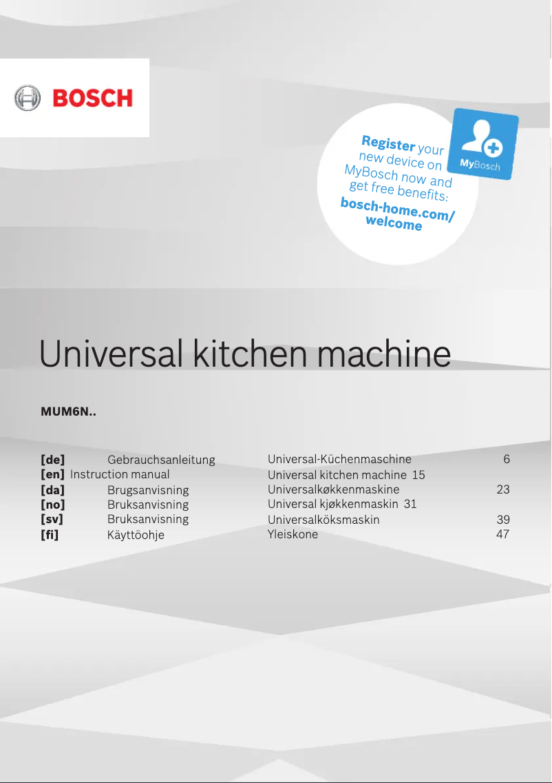 Image de la première page du manuel de l'appareil MUM6N23A2