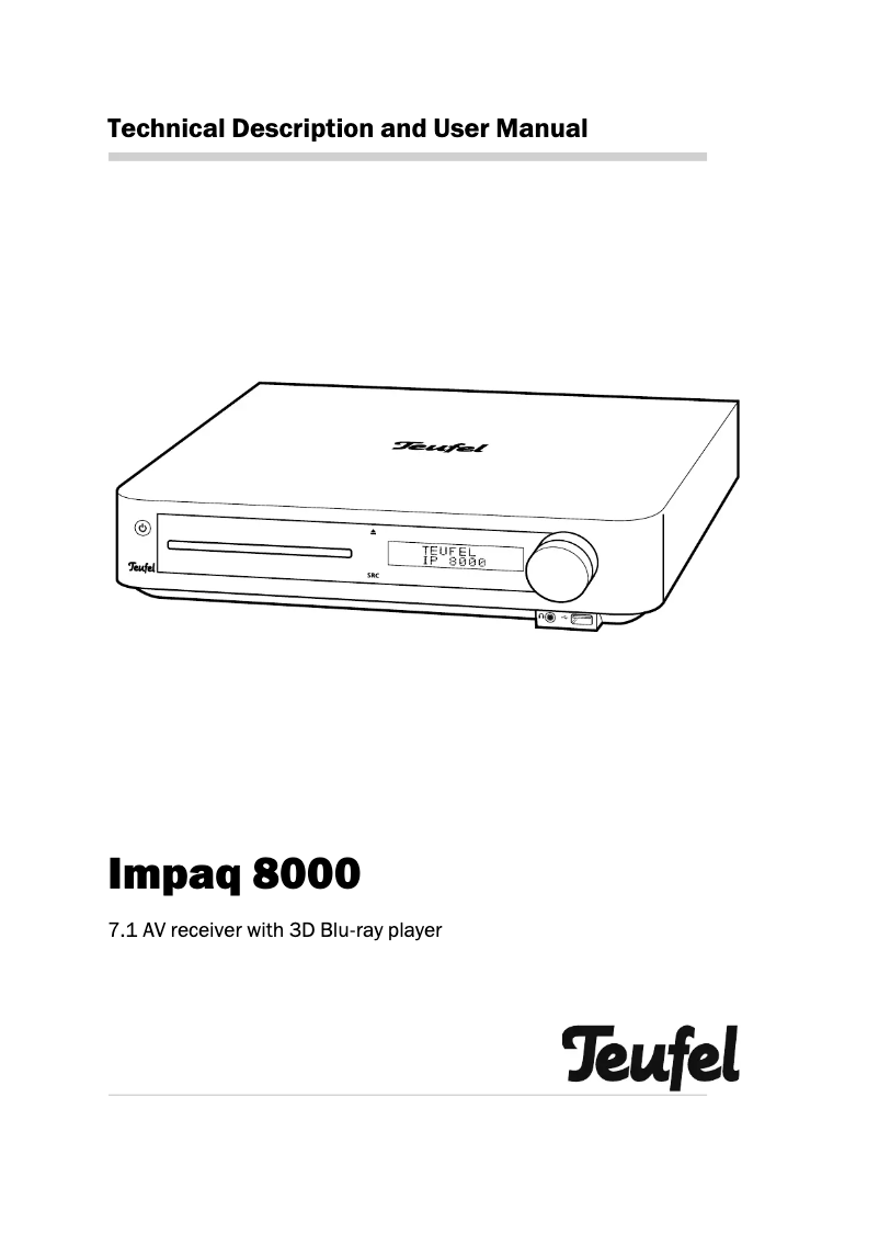 Image de la première page du manuel de l'appareil Impaq 8000