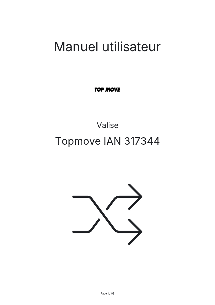 Page n°1 - Manuel utilisateur Topmove IAN 317344