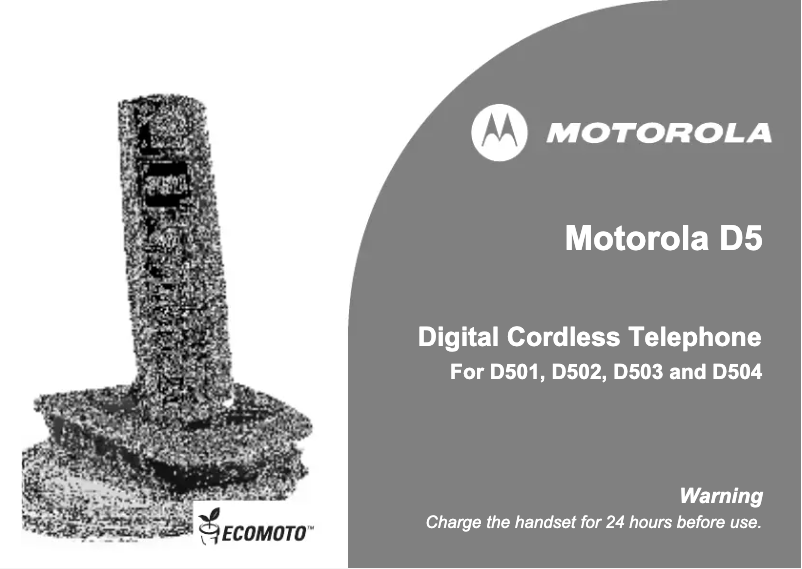 Página 1 del manual Manual de usuario Motorola D501