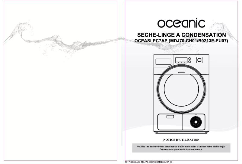 Page 1 de la notice Manuel utilisateur Oceanic OCEASLPC7AP