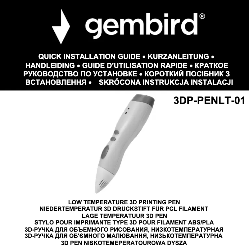 Página 1 del manual Manual de usuario Gembird 3DP-PENLT-01