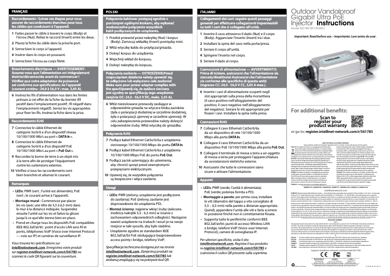 Page 1 de la notice Manuel utilisateur Intellinet 561785