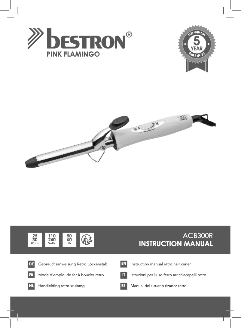 Page n°1 - Manuel utilisateur Bestron ACB300R