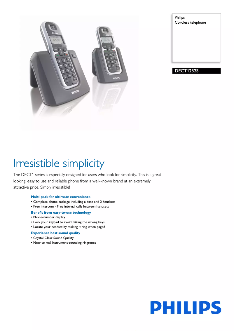 Imagen de la primera página del manual del dispositivo DECT1232S