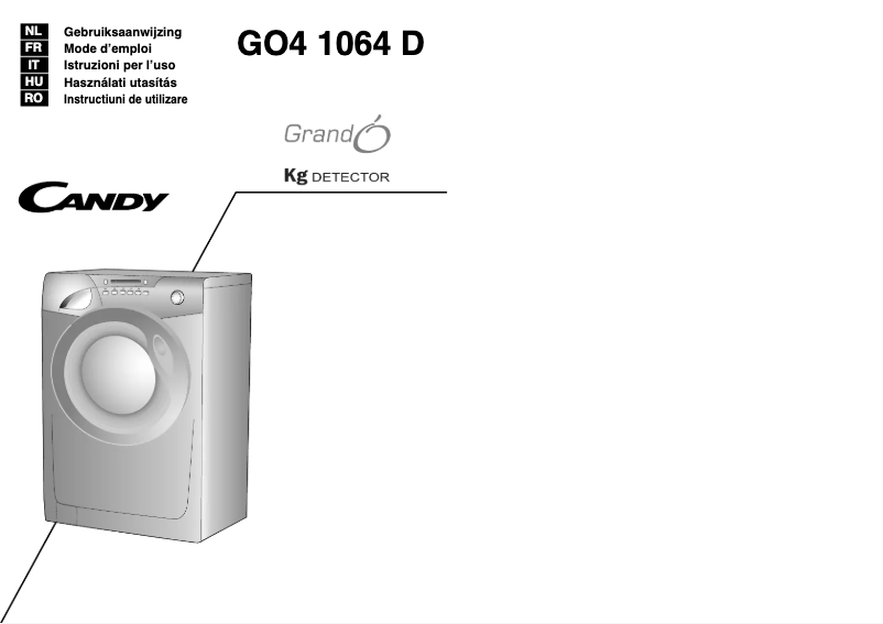 Page n°1 - Manuel utilisateur Candy GO4 1064D/L-S