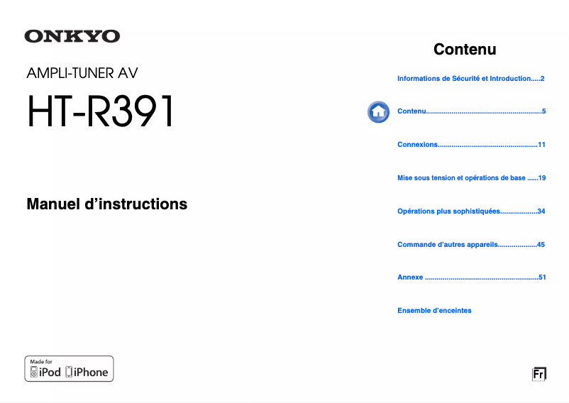 Page 1 de la notice Manuel utilisateur Onkyo HT-S3500