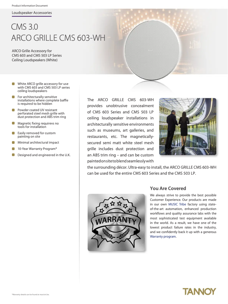 Image de la première page du manuel de l'appareil ARCO GRILLE CMS 603-WH