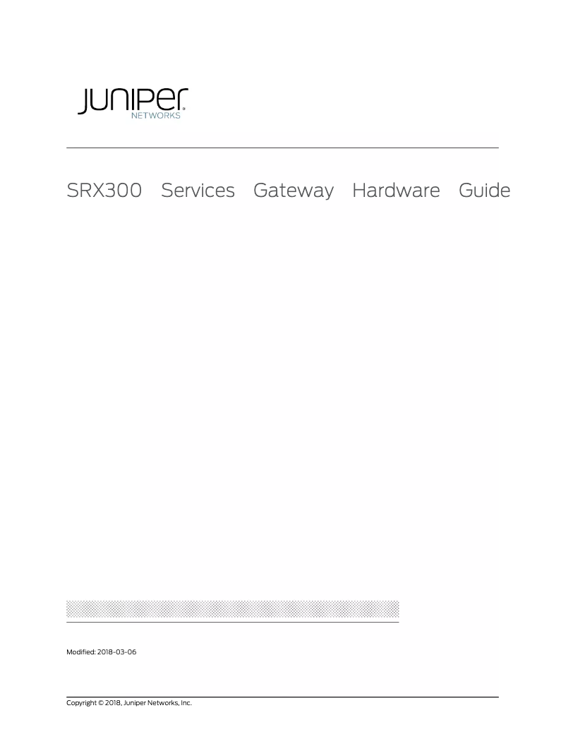 Image de la première page du manuel de l'appareil SRX300