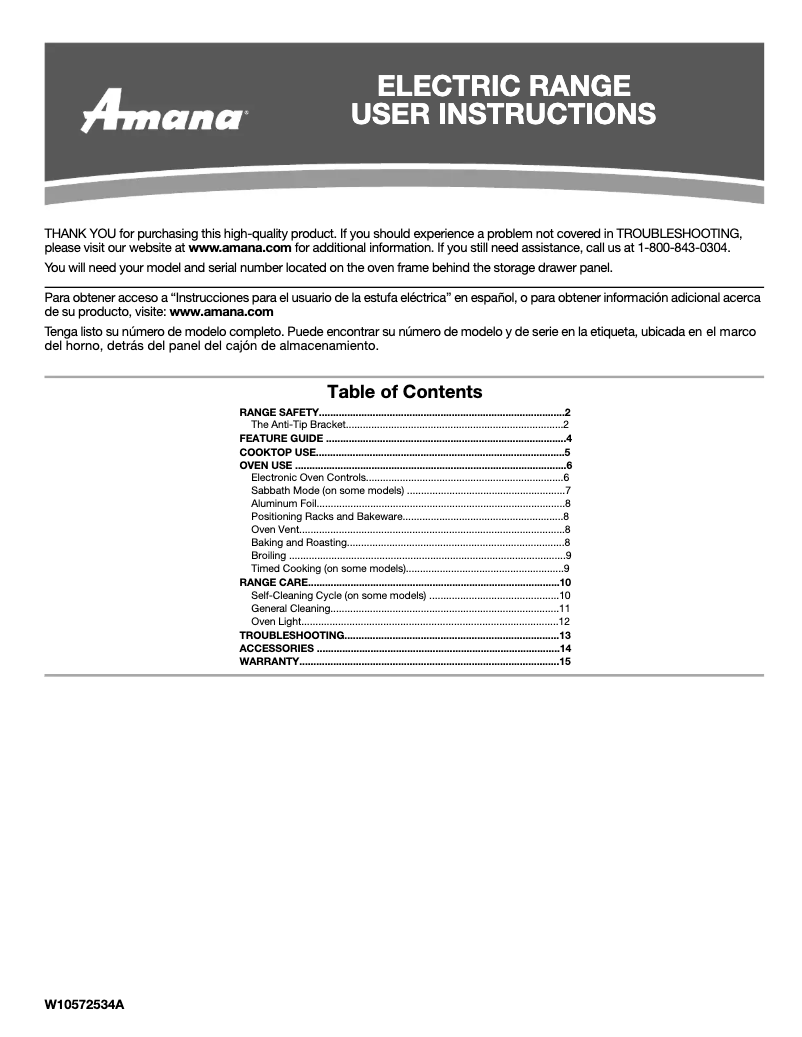 Page 1 de la notice Manuel utilisateur Amana ACR4503SES