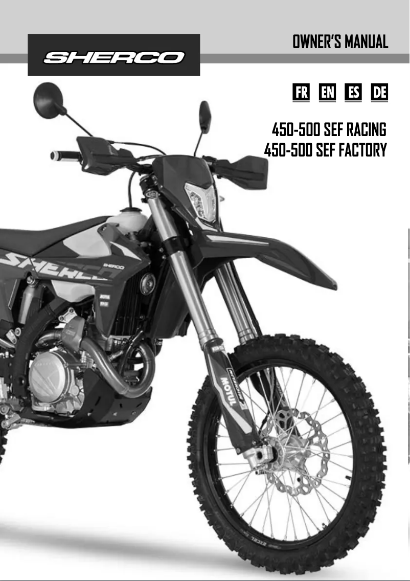 Page 1 de la notice Manuel utilisateur Sherco 450 SEF (2025)