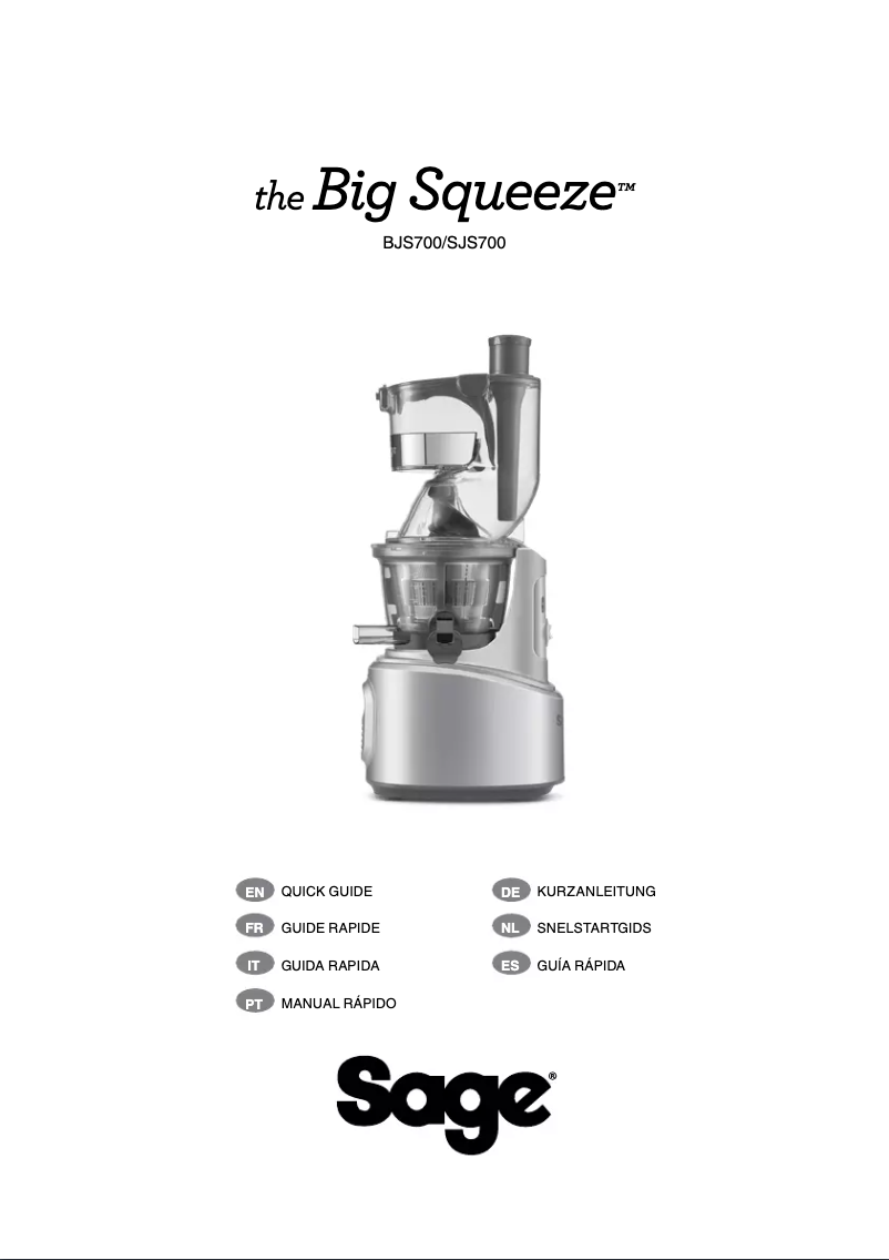 Page n°1 - Manuel utilisateur Sage the Big Squeeze BJS700