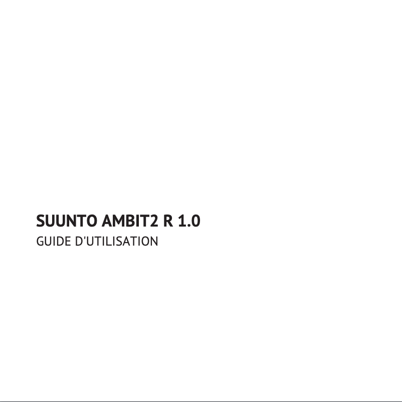 Page n°1 - Manuel utilisateur Suunto AMBIT2 R 1.0