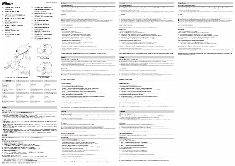 Page 1 de la notice Manuel utilisateur Nikon TRA-3