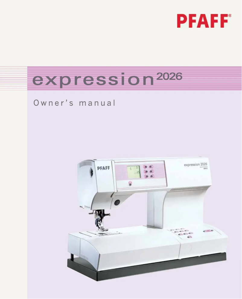 Page 1 of the manual User Manual Pfaff expression 2026