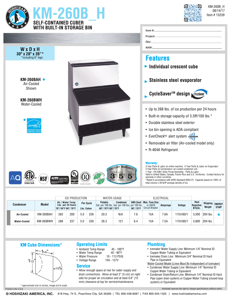 Image de la première page du manuel de l'appareil KM-260BAH