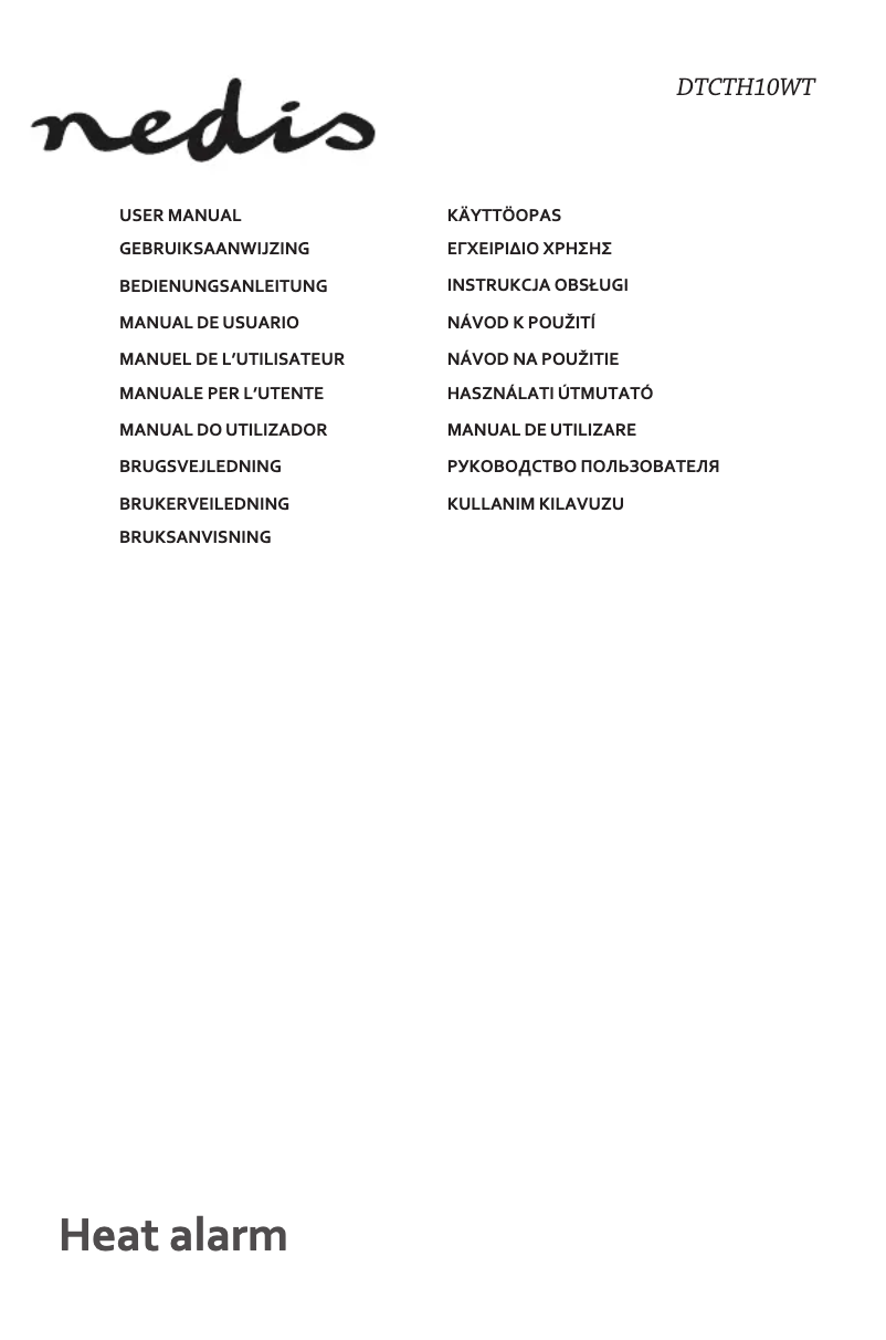 Page 1 de la notice Manuel utilisateur Nedis DTCTH10WT