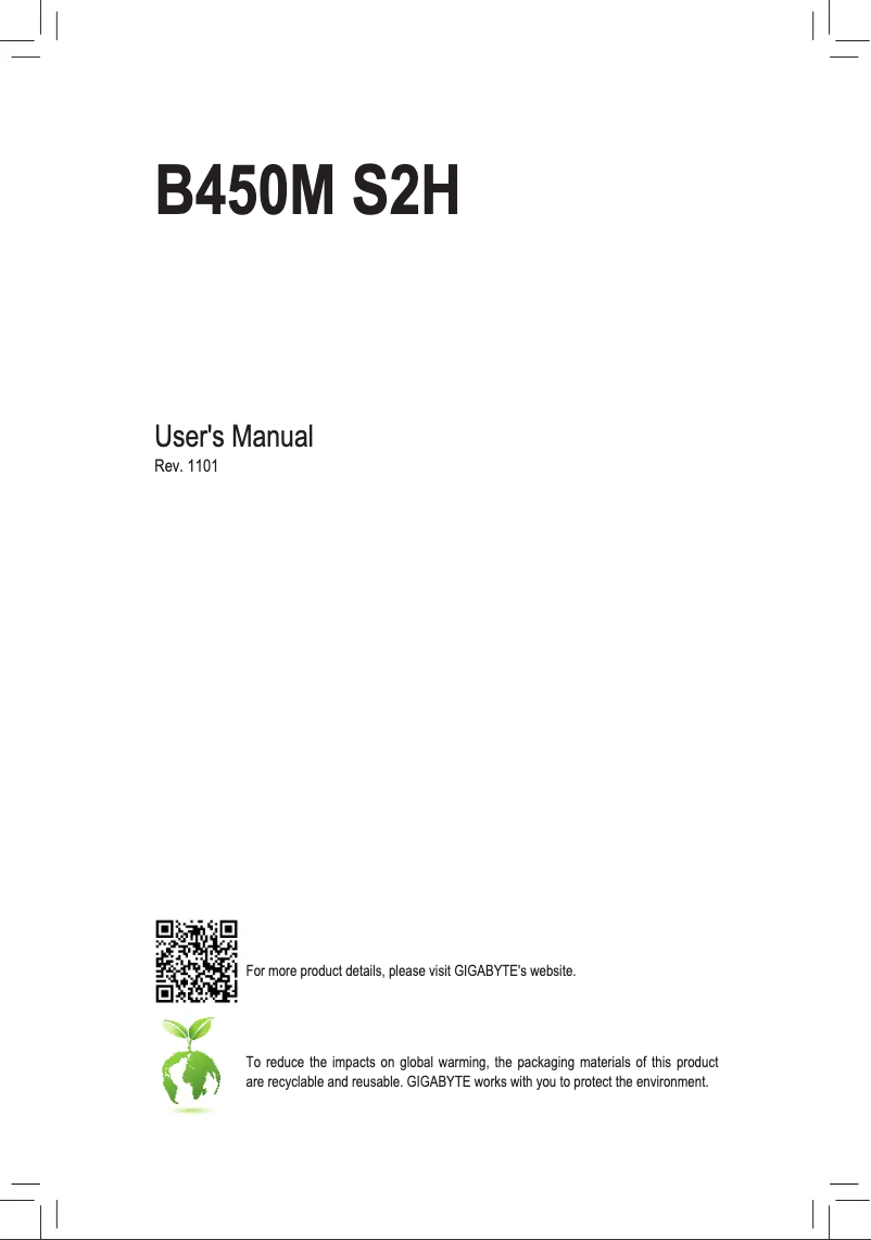 Image de la première page du manuel de l'appareil B450M S2H