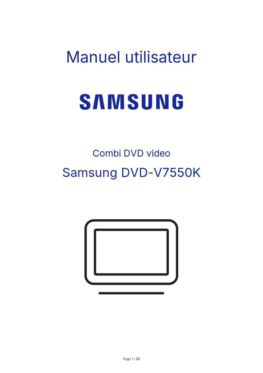 Image de la première page du manuel de l'appareil DVD-V7550K