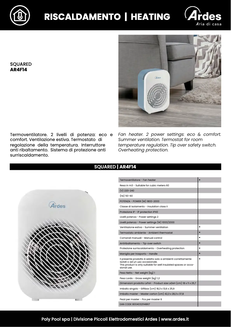 Image de la première page du manuel de l'appareil AR4F14