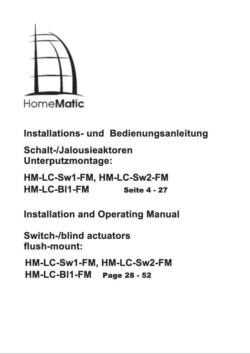Page 1 de la notice Manuel utilisateur Homematic IP HM-LC-BI1-FM