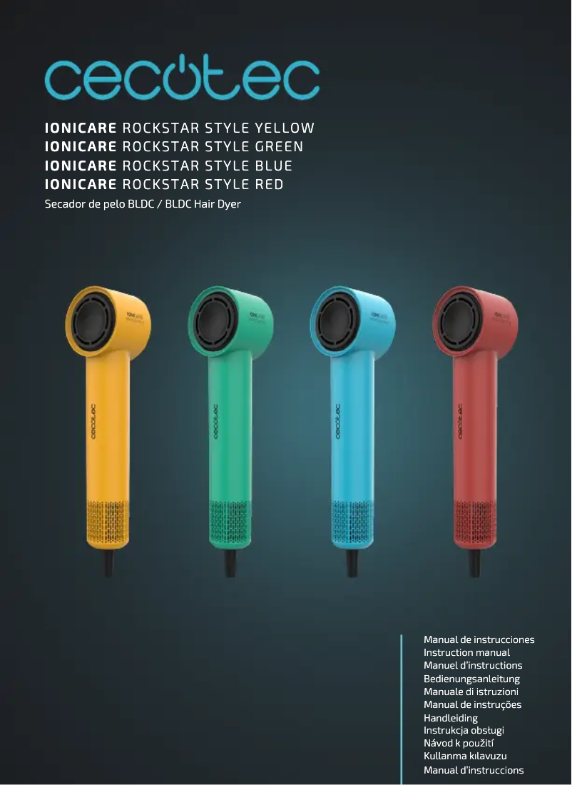 Image de la première page du manuel de l'appareil IoniCare RockStar Style