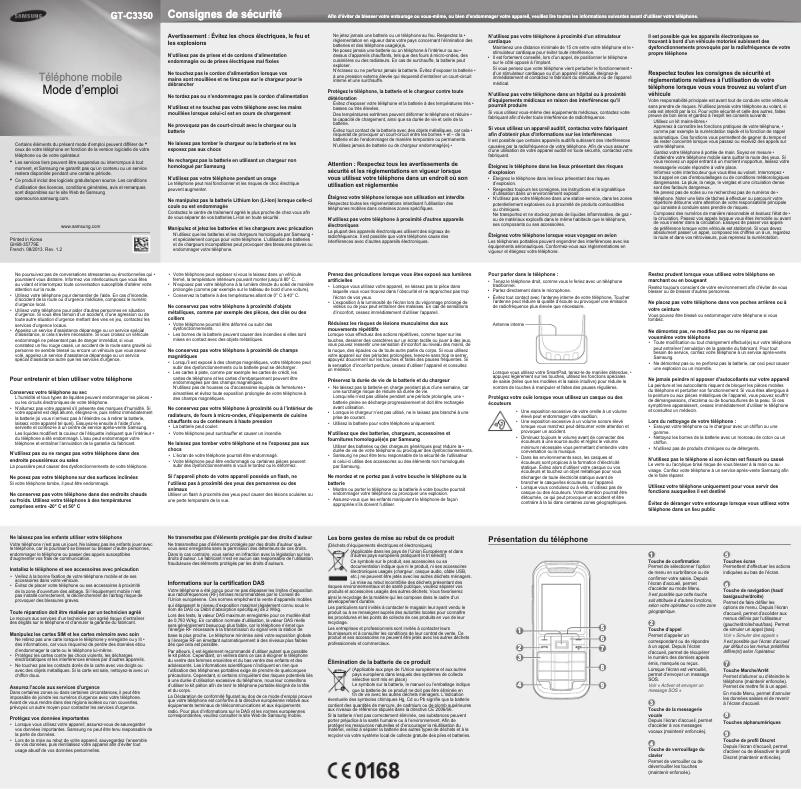 Page n°1 - Manuel utilisateur Samsung GT-C3350
