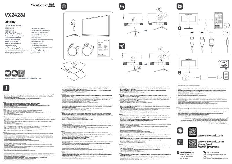 Page n°1 - Manuel utilisateur Viewsonic VX2428J-BL-7