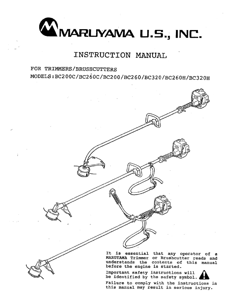 Page 1 de la notice Manuel utilisateur Maruyama BC260H