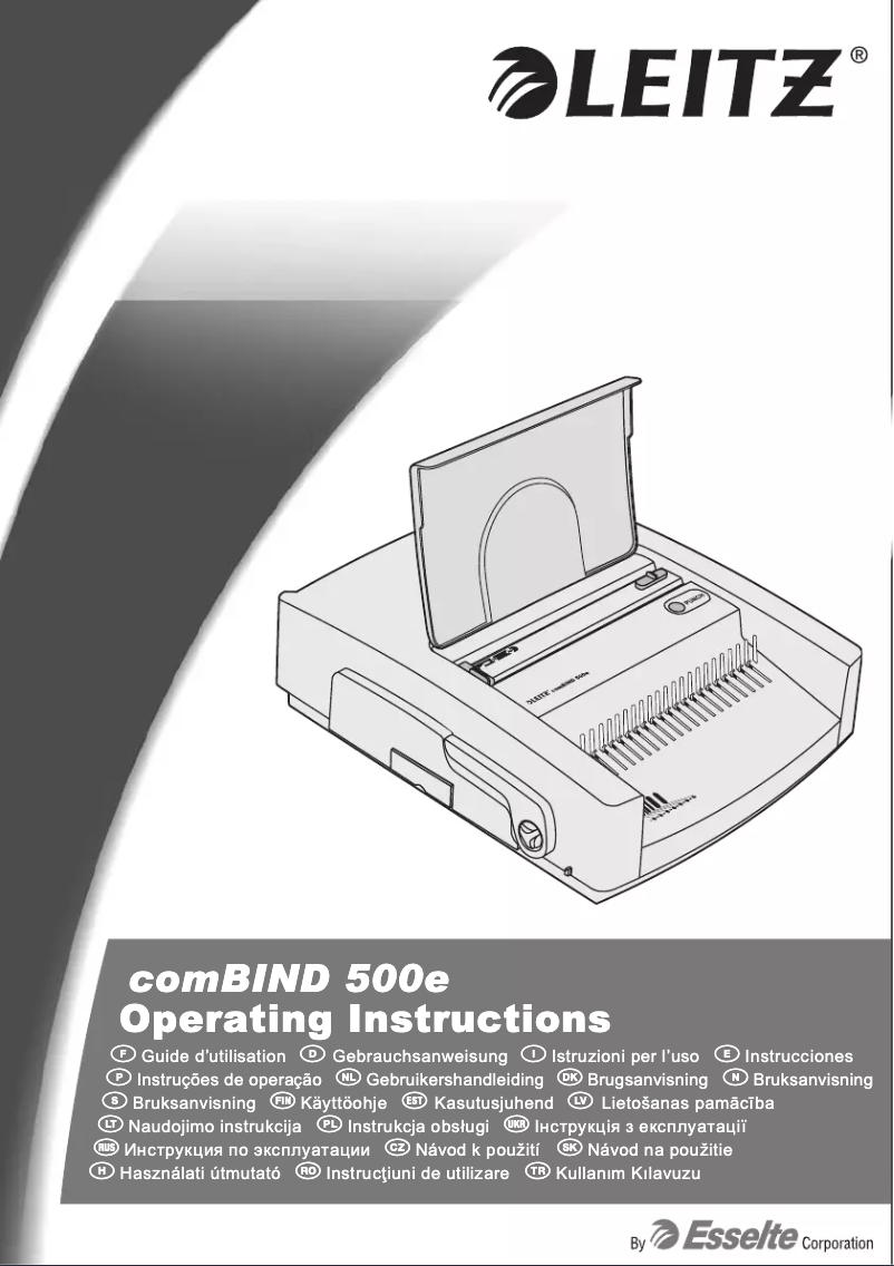Page 1 de la notice Manuel utilisateur Leitz ComBind 500