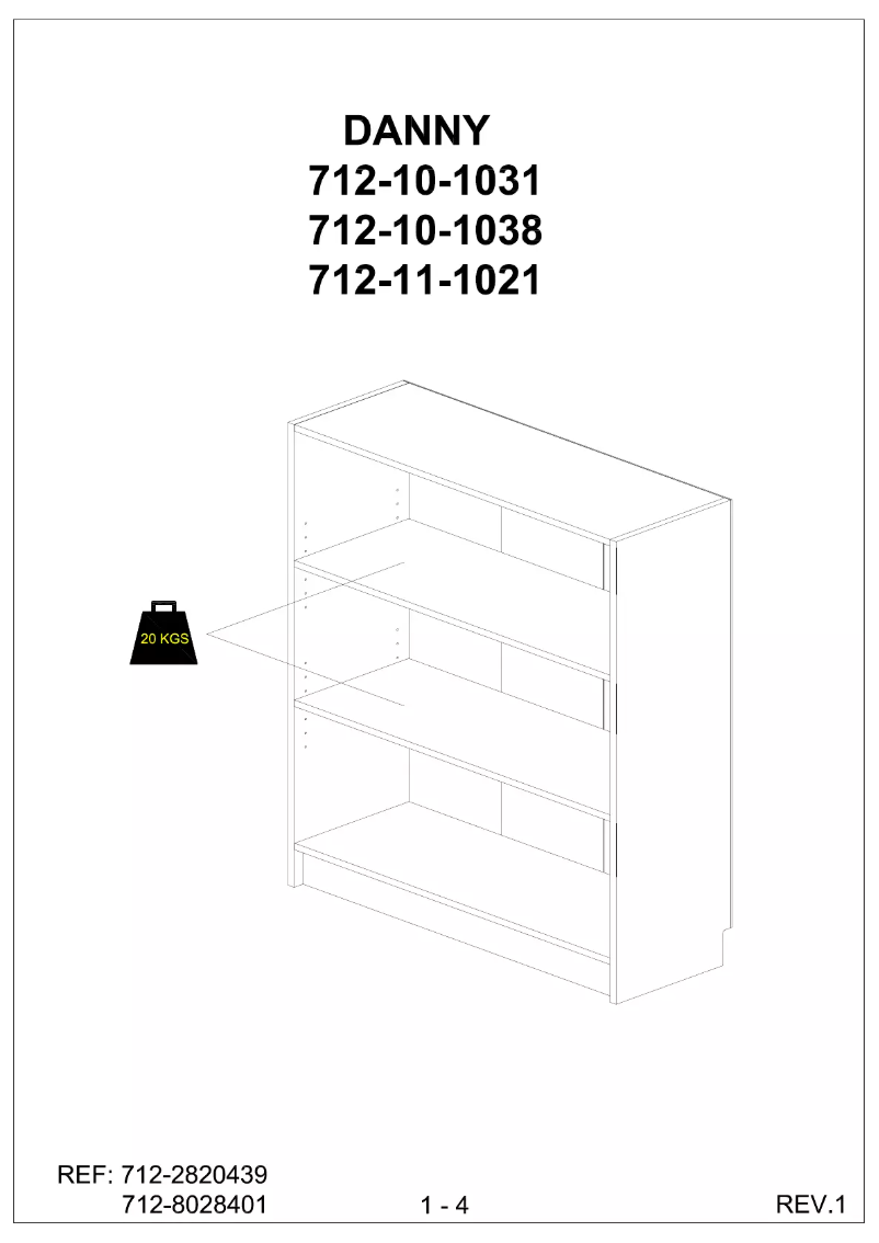 Page 1 de la notice Manuel utilisateur JYSK Danny (80x28x106)