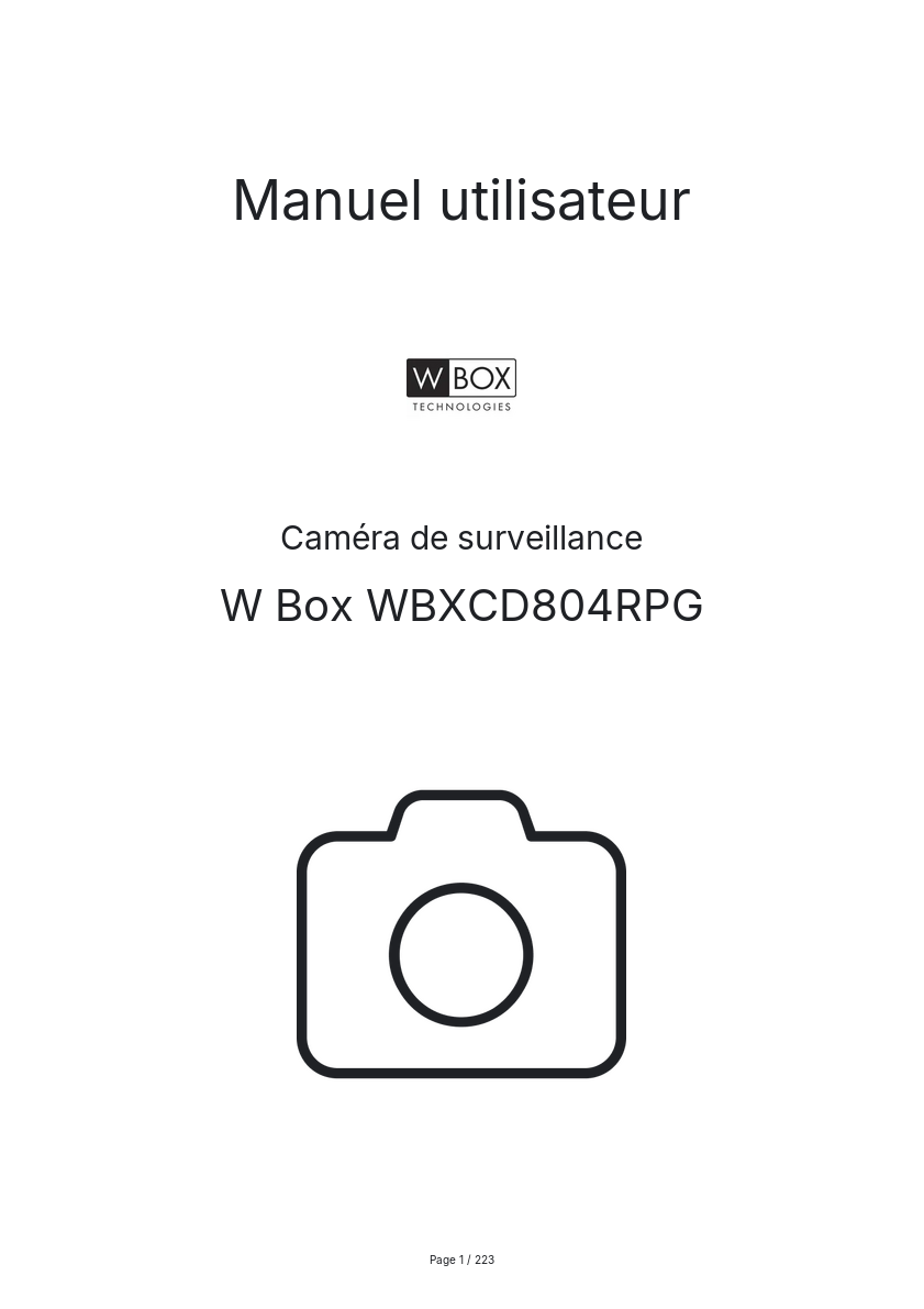 Page 1 de la notice Manuel utilisateur W Box WBXCD804RPG