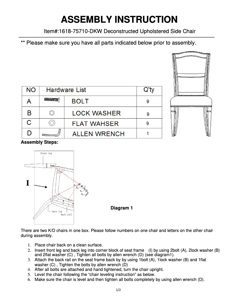 Page n°1 - Manuel utilisateur Hooker 1618-75710-DKW