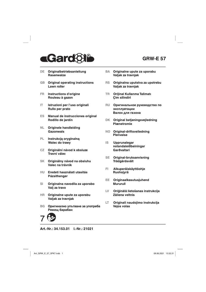 Page n°1 - Manuel utilisateur Gardol GRW-E 57