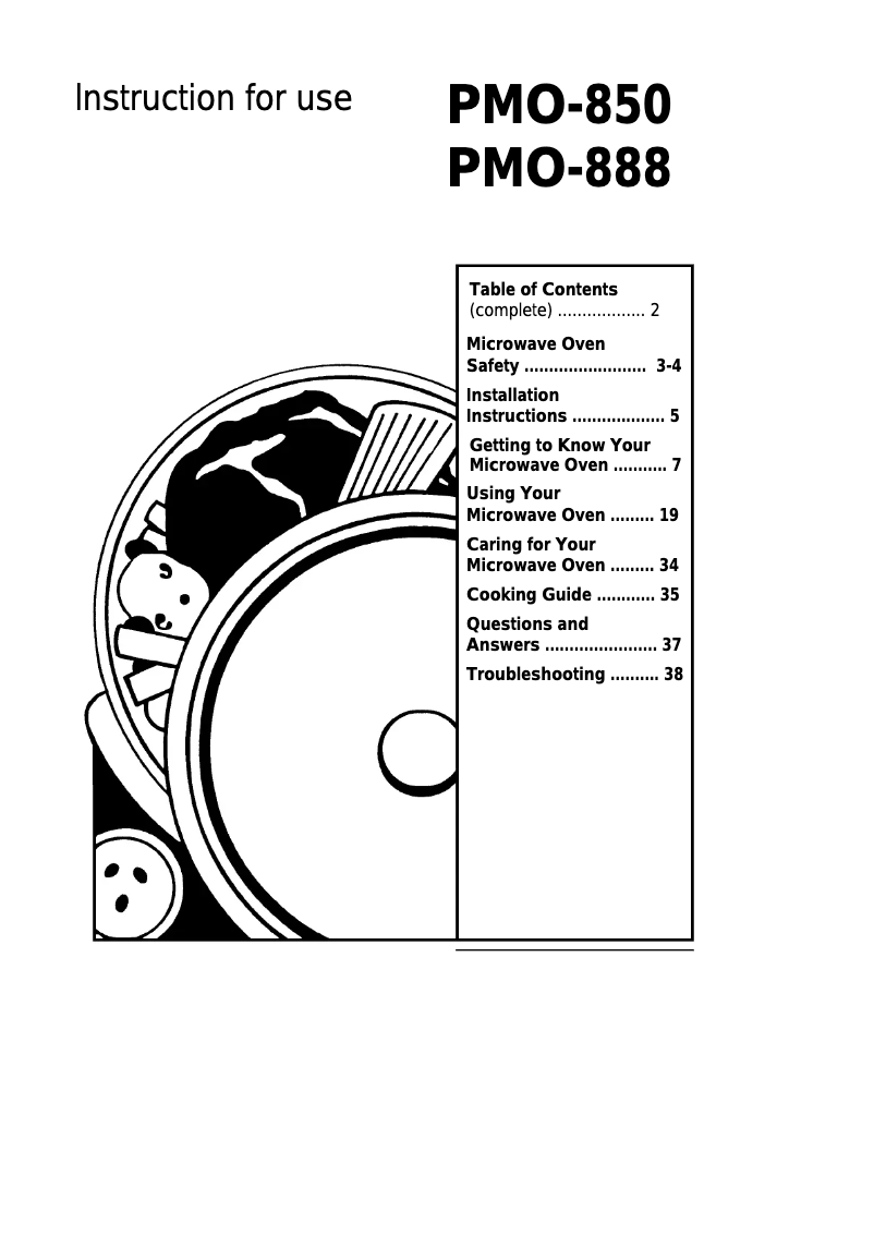 Page n°1 - Manuel utilisateur Palsonic PMO-888