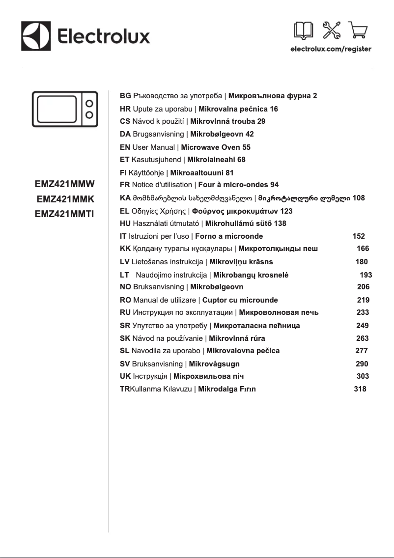 Page 1 de la notice Manuel utilisateur Electrolux EMZ421MMTI